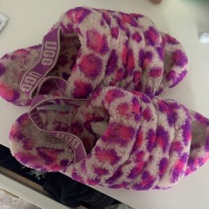 UGG Fuzzy Slippers in Pink and Purple